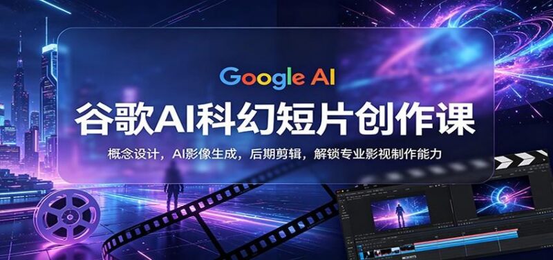 谷歌AI科幻短片创作课:概念设计,AI影像生成,后期剪辑,解锁专业影视制作能力-三零资源