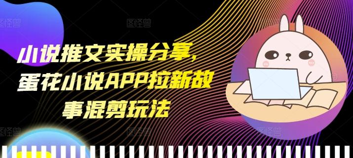 小说推文实操分享，蛋花小说APP拉新故事混剪玩法-三零资源