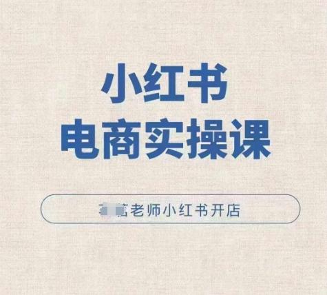 小红薯电商实操课，小红书开店实操必学课-三零资源
