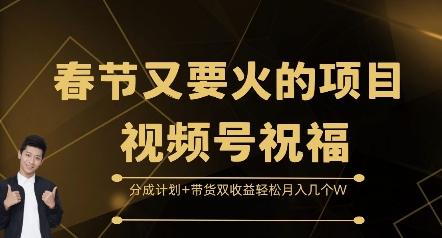 春节又要火的项目视频号祝福，分成计划+带货双收益，轻松月入几个W【揭秘】-三零资源