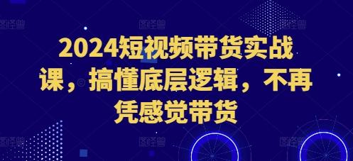 2024短视频带货实战课,搞懂底层逻辑,不再凭感觉带货-三零资源