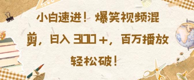 小白速进，爆笑视频混剪，日入3张，百万播放轻松破【揭秘】-三零资源