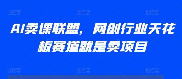 AI卖课联盟,网创行业天花板赛道就是卖项目-三零资源