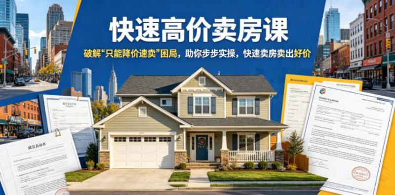 快速高价卖房课,破解“只能降价速卖”困局,助你步步实操,快速卖房卖出好价(更新2026)-三零资源