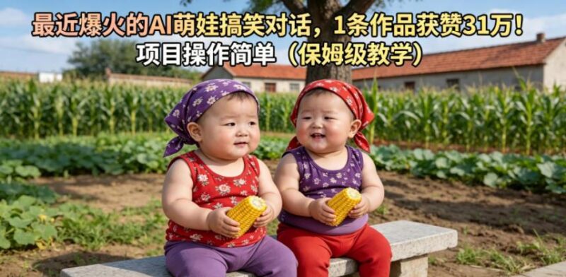 最近爆火的AI萌娃搞笑对话，1条作品获赞31W，项目操作简单（保姆级教学）-三零资源