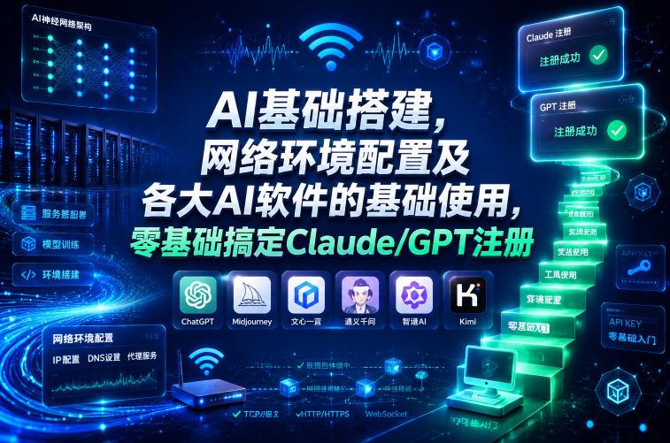 AI基础搭建,网络环境配置及各大AI软件的基础使用,零基础搞定Claude/GPT注册-三零资源