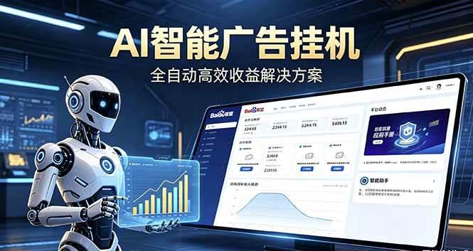 Ai智能广告挂机 别再瞎折腾了!这个全自动挂机项目,新手当天见钱,告别频繁换项目的烦恼-三零资源