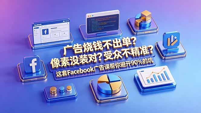 广告烧钱不出单?像素没装对?受众不精准?这套Facebook广告课帮你避开90%的坑-原创双语字幕-三零资源