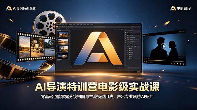AI导演特训营电影级实战课，零基础也能掌握分镜构图与主流模型用法，产出专业质感AI短片-三零资源