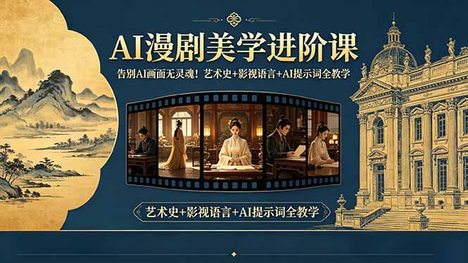 告别AI画面无灵魂！AI漫剧美学进阶课-更新，艺术史+影视语言+AI提示词全教学-三零资源