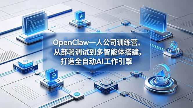 OpenClaw 一人公司训练营，从部署调试到多智能体搭建，打造全自动 AI 工作引擎-三零资源