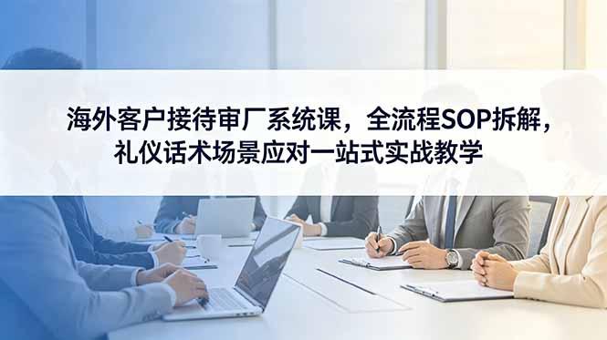 海外客户接待审厂系统课,全流程SOP拆解,礼仪话术场景应对一站式实战教学-三零资源