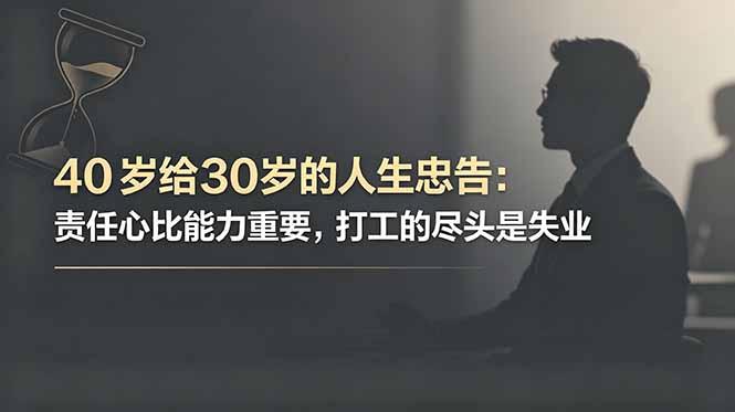 付费文章:40岁给30岁的人生忠告:责任心比能力重要,打工的尽头是失业-三零资源