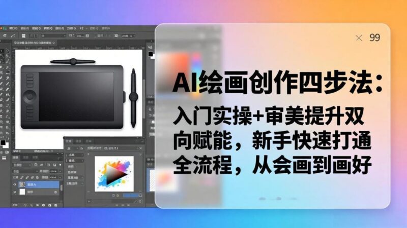 AI绘画创作四步法:入门实操+审美提升双向赋能,新手快速打通全流程,从会画到画好-三零资源