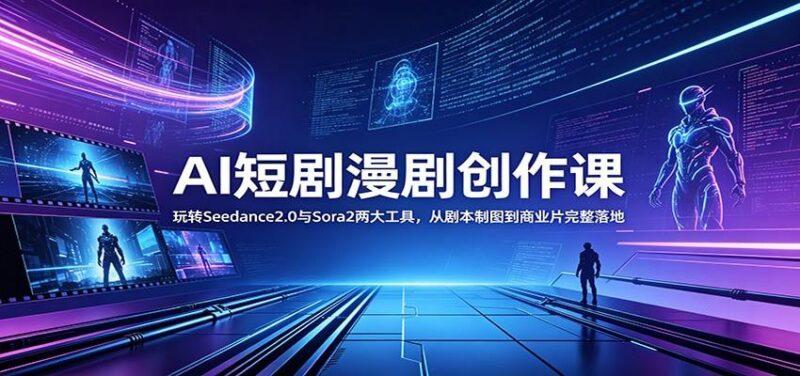 AI短剧漫剧创作课：玩转Seedance2.0与 Sora2两大工具，从剧本制图到商业片完整落地-三零资源