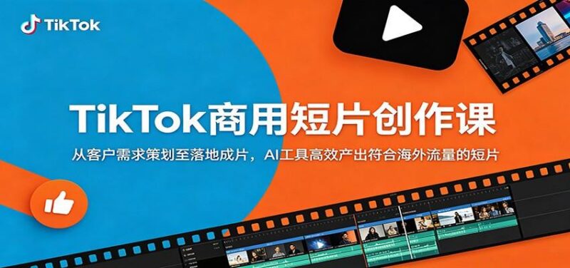TikTok商用短片创作课：从客户需求策划至落地成片，AI工具高效产出符合海外流量的短片-三零资源
