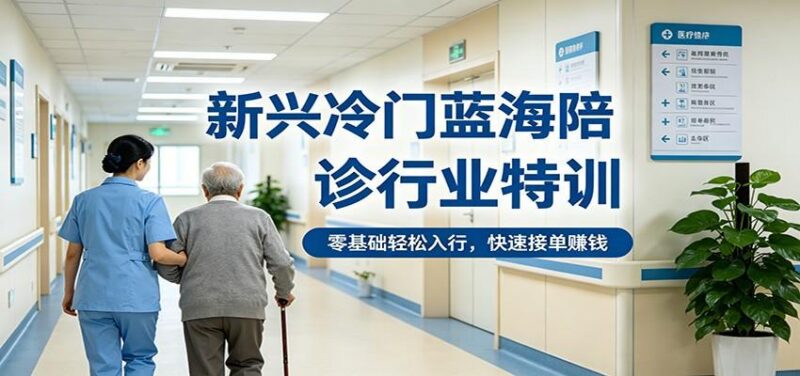 新兴冷门蓝海陪诊行业特训,零基础轻松入行,快速接单赚钱-三零资源