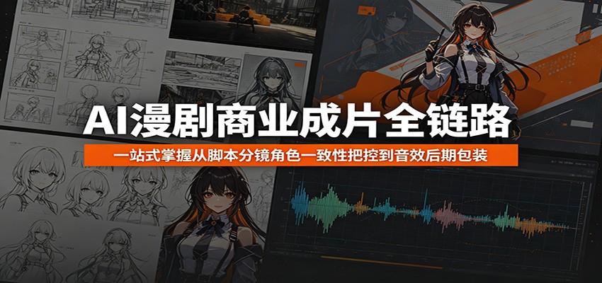 AI漫剧商业成片全链路:一站式掌握从脚本分镜角色一致性把控到音效后期包装