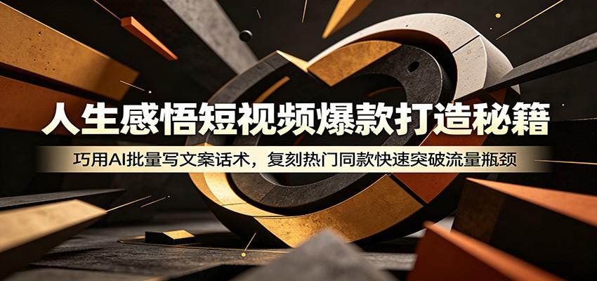 人生感悟短视频爆款打造秘籍:巧用A 批量写文案话术,复刻热门同款快速突破流量瓶颈