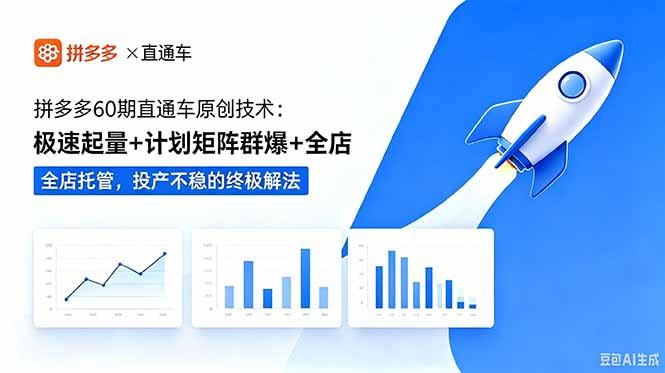 拼多多60期直通车原创技术：极速起量+计划矩阵群爆+全店托管，投产不稳的终极解法-三零资源