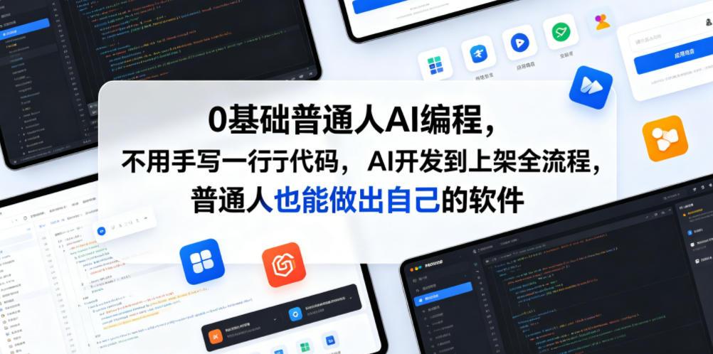 0基础普通人AI编程，不用手写一行代码，AI开发到上架全流程，普通人也能做出自己的软件