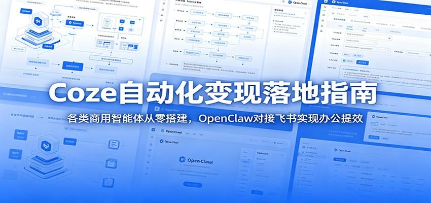 Coze自动化变现落地指南:各类商用智能体从零搭建,OpenClaw对接飞书实现办公提效