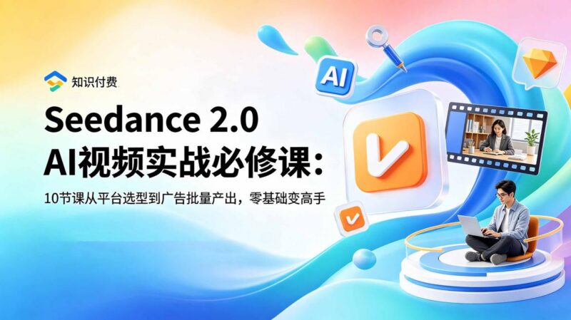 Seedance 2.0 AI视频实战必修课:10节课从平台选型到广告批量产出,零基础变高手-三零资源