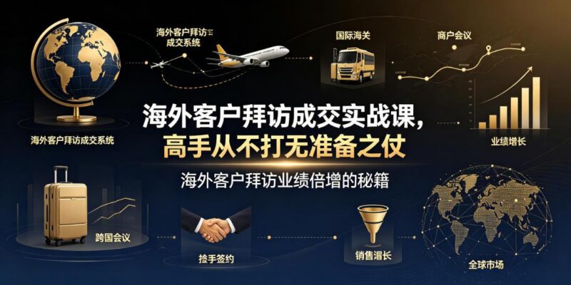 海外客户拜访成交实战课,高手从不打无准备之仗,海外客户拜访业绩倍增的秘籍-三零资源