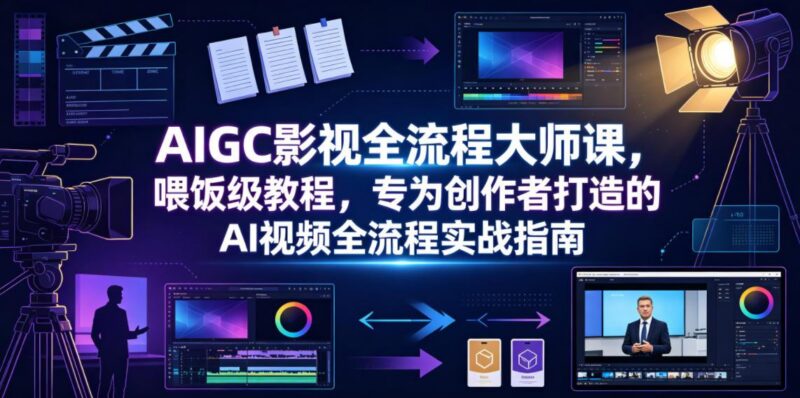 AIGC影视全流程大师课,喂饭级教程,专为创作者打造的AI视频全流程实战指南-三零资源