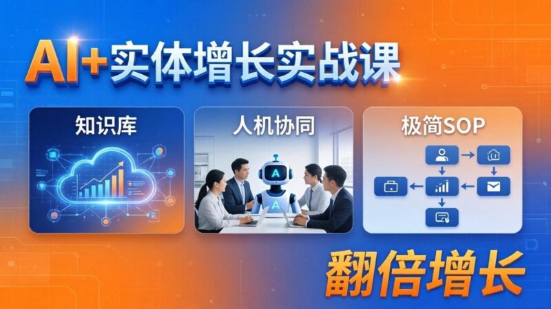 AI+实体增长实战课:知识库+人机协同+极简SOP,助力实体业务翻倍增长-三零资源
