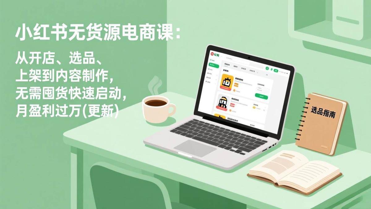 小红书无货源电商课(6月22更新):从开店、选品、上架到内容制作,无需囤货快速启动,月盈利过万