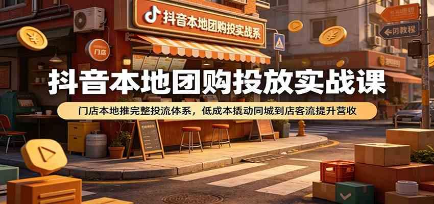 抖音本地团购投放实战课:门店本地推完整投流体系,低成本撬动同城到店客流提升营收