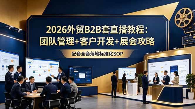 2026外贸B2B套直播教程:团队管理+客户开发+展会攻略,配套全套落地标准化SOP-三零资源