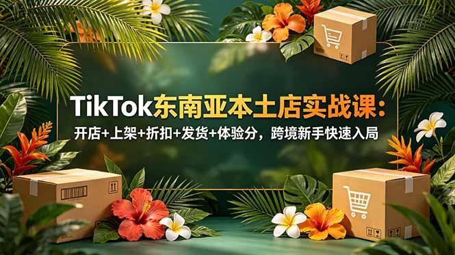 TikTok东南亚本土店实战课:开店+上架+折扣+发货+体验分,跨境新手快速入局-三零资源