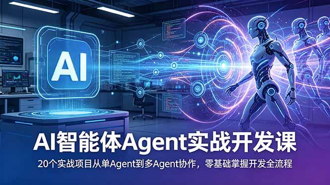 AI智能体Agent实战开发课：20个实战项目从单Agent到多Agent协作，零基础掌握开发全流程-三零资源