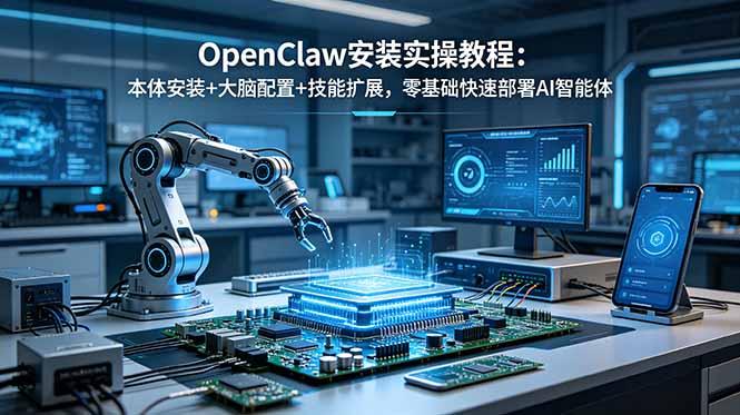OpenClaw安装实操教程:本体安装+大脑配置+技能扩展,零基础快速部署AI智能体-三零资源