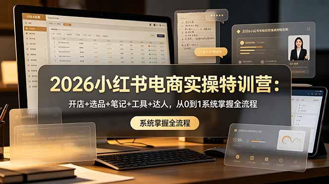 2026小红书电商实操特训营:开店+选品+笔记+工具+达人,从0到1系统掌握全流程-三零资源