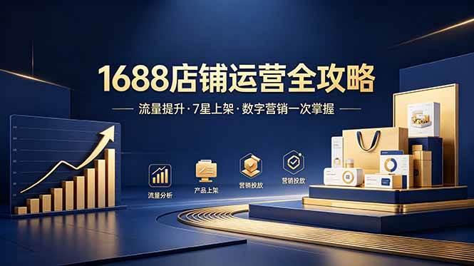1688店铺没流量?产品上架不到7星?数字营销不会投?全套运营技能一次学(更新6月)-三零资源