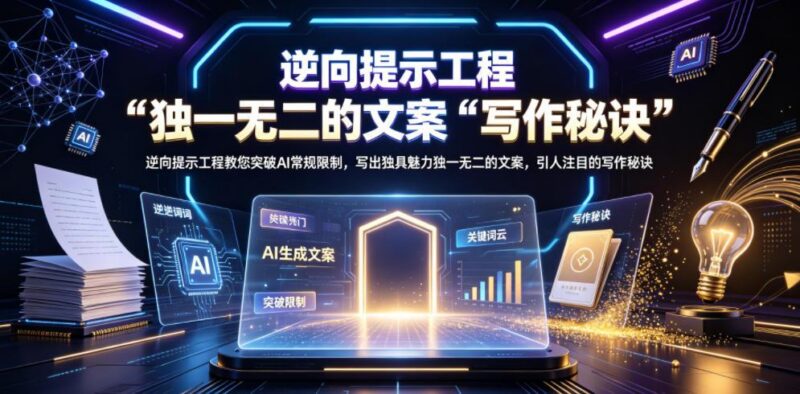 逆向提示工程教您突破AI常规限制，写出独具魅力独一无二的文案，引人注目的写作秘诀【原创双语字幕】-三零资源