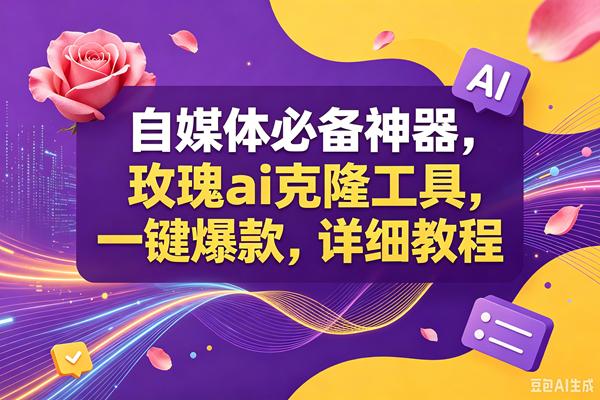 玫瑰ai克隆工具，一键爆款ai神器，自媒体的必备工具，50多个功能，详细教程-三零资源