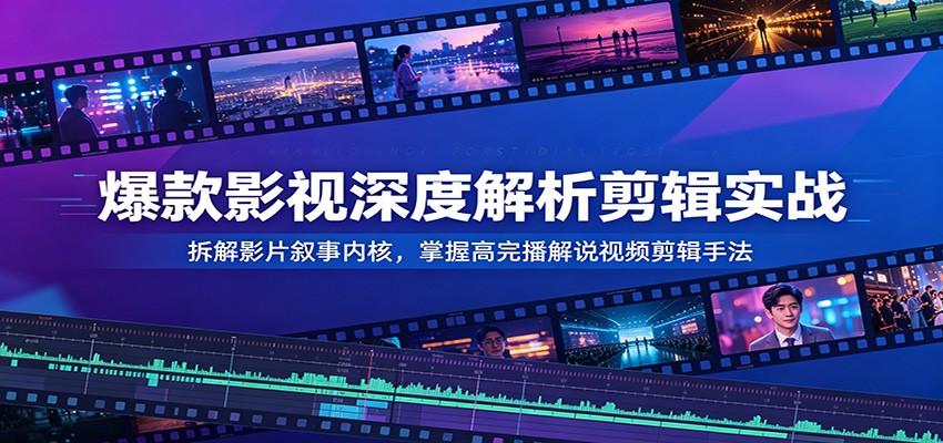 爆款影视深度解析剪辑实战:拆解影片叙事内核,掌握高完播解说视频剪辑手法