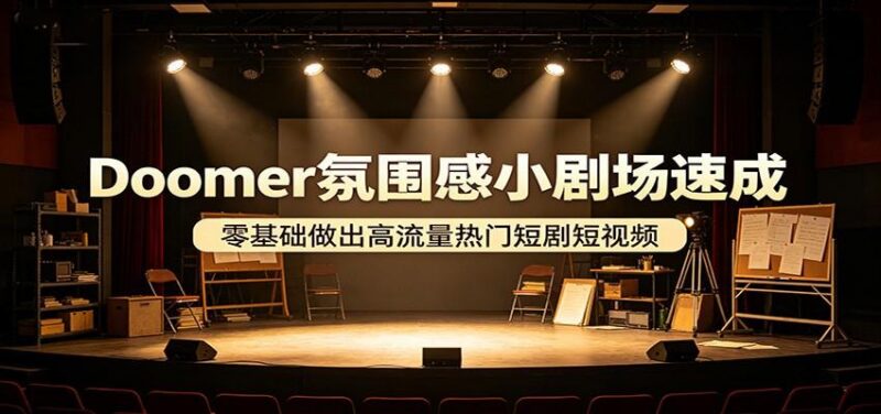 Doomer氛围感小剧场速成,零基础做出高流量热门短剧短视频-三零资源