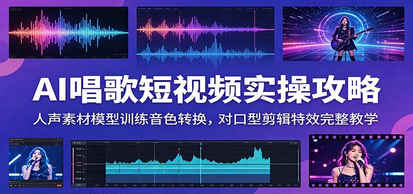 AI唱歌短视频实操攻略:人声素材模型训练音色转换,对口型剪辑特效完整教学
