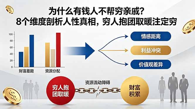 付费文章:为什么有钱人不帮穷亲戚?8个维度剖析人性真相,穷人抱团取暖注定穷-三零资源