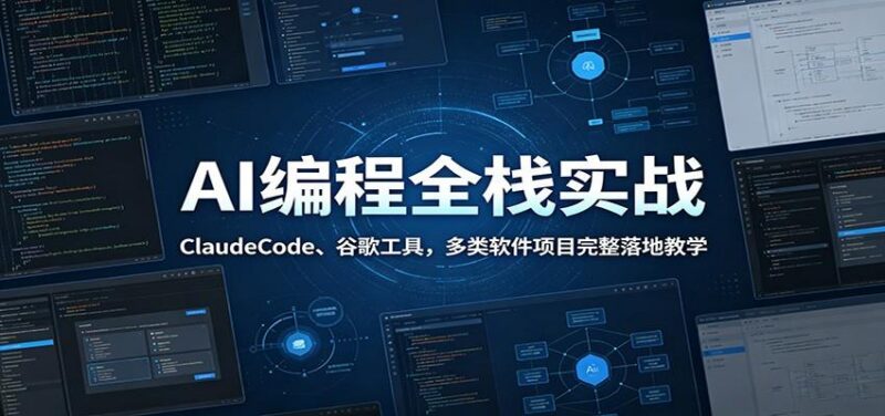 AI编程全栈实战:ClaudeCode、谷歌工具,多类软件项目完整落地教学-三零资源