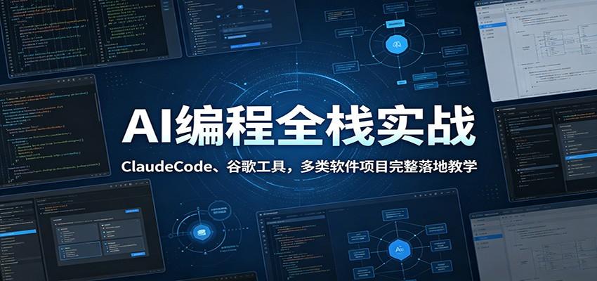 AI编程全栈实战：ClaudeCode、谷歌工具，多类软件项目完整落地教学
