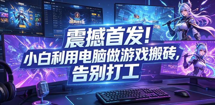 震撼首发!小白利用电脑做游戏搬砖,告别打工【揭秘】-三零资源