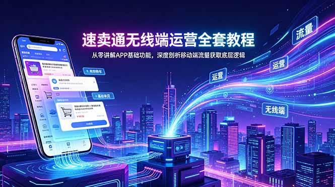 速卖通无线端运营全套教程，从零讲解APP基础功能，深度剖析移动端流量获取底层逻辑-三零资源