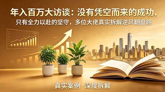 年入百万大访谈-更新:没有凭空而来的成功,只有全力以赴的坚守,多位大佬真实拆解逆风翻盘路-三零资源