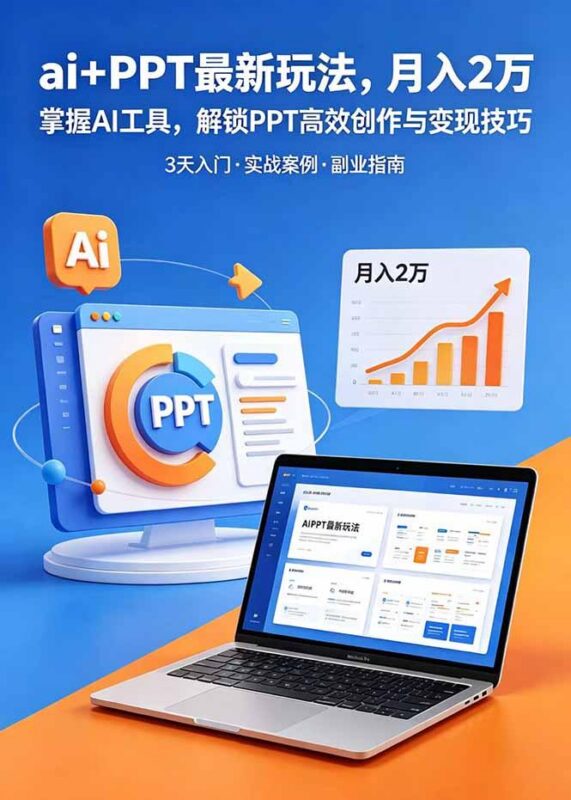 ai+PPT最新玩法,月入2万掌握AI工具,解锁PPT高效创作与变现技巧3天入门,实战案例·副业指南-三零资源